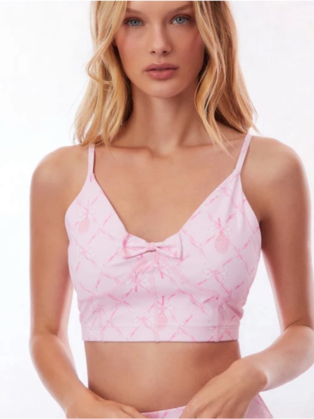 Loveshackfancy Ridgeson Active Sports Bra in Candy Lipstick